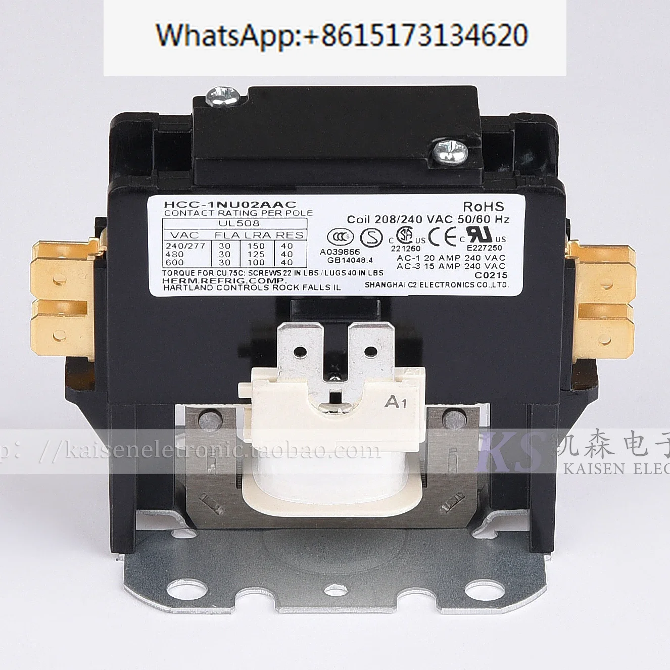 208 В/240 В 30 А однофазный HCC-1NU02AAC UL CSA тепловой насос HVAC контактор переменного тока