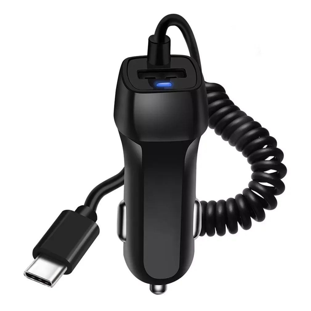 

Car Charger With USB Cable Mobile Phone Charger For Phone Micro USB Type C Cable Fast Car Phone Charger