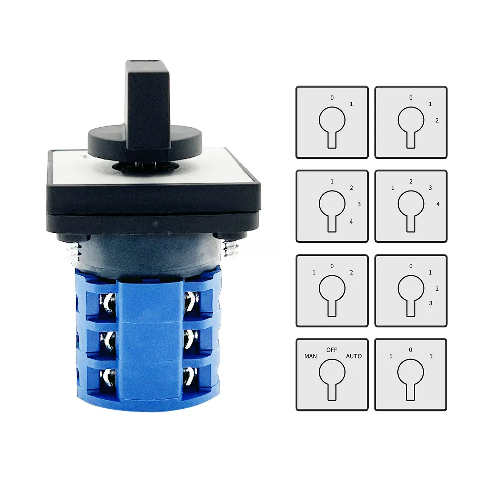 

LW28-20 500V 20A Электрический 1/2/3/4 позиционный 8 клеммный поворотный кулачковый переключатель