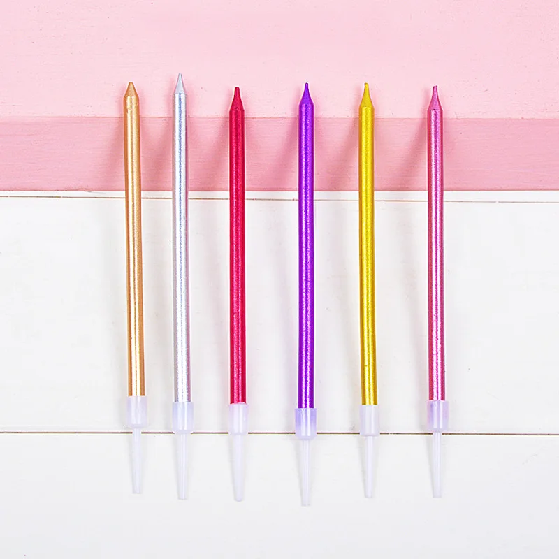 

Colorful OvergildStick Candles for Birthday Golden Red Silvery Birthday Candle Smokeless Birthday Cake Decor