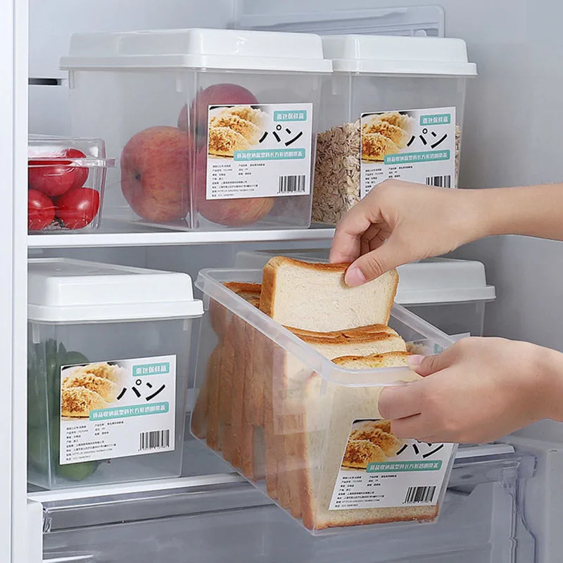 

Прозрачная квадратная коробка для хлеба, зернистый диспенсер для тостов, контейнер для хранения продуктов, Кухонный Контейнер для хранения...