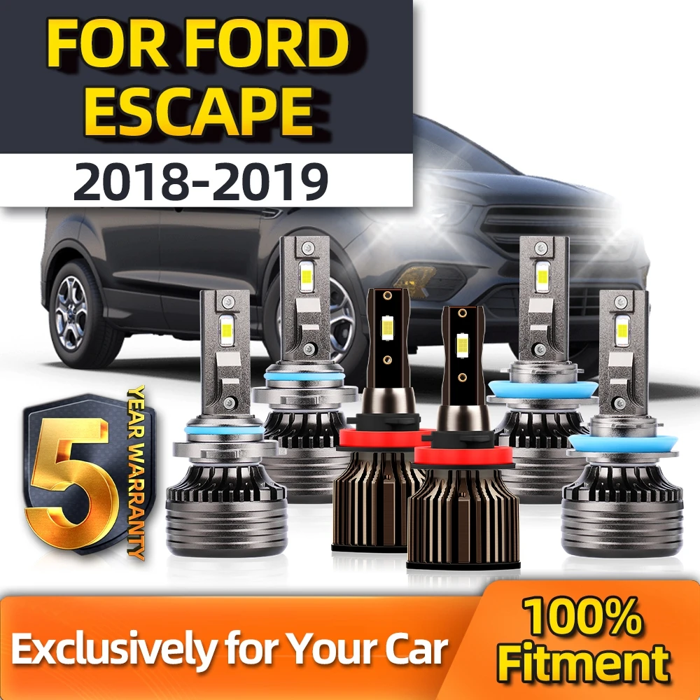 

TEENRAM Brightness Car Lamps 12V 110W 16000LM Kit White High H9 Low 9005 Fog Light H11 Bulbs For Ford Escape 2018 2019