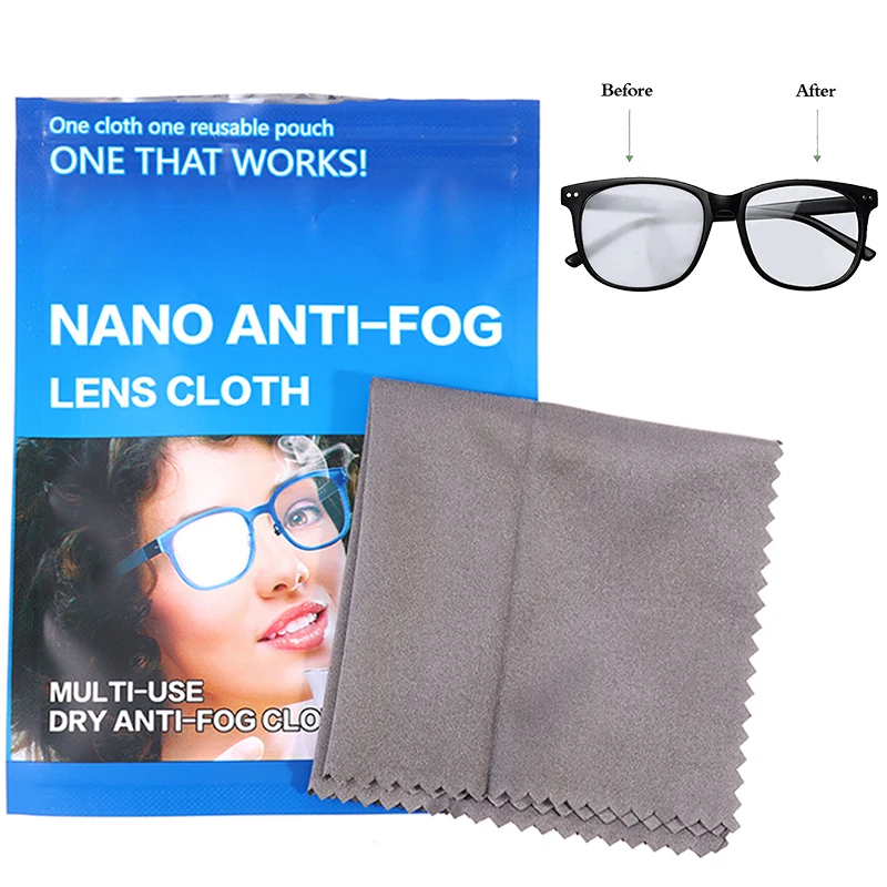 

Nano Anti-fog Glasses Cloth Reusable Glasses Wipes Lens Cloth Defogger Eyeglasses Wipe Pre-moistened Wiping Microfiber Cleaning