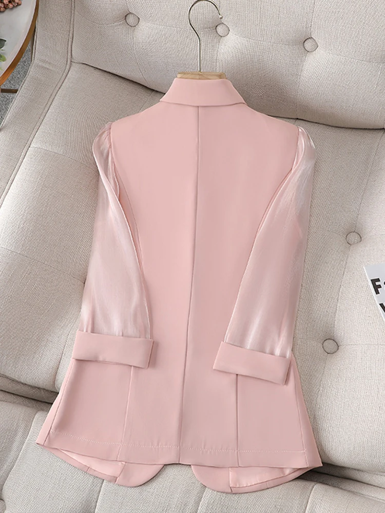 Summer Women's Jacket Blazers Mujer Korean Style Fashion Outerwears Elegant Lady Office Wear to Work Casual Tops Plus Size