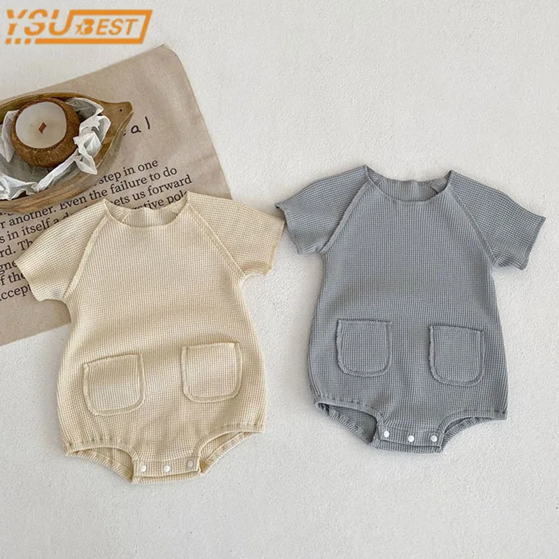 

Однотонный комбинезон для маленьких мальчиков, однотонный Комбинезон для маленьких мальчиков и девочек, боди, хлопковая летняя одежда
