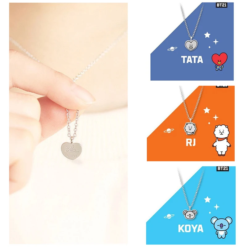 

Мультяшное ожерелье Kpop Bt21 кавайное аниме коала любовь овечка кулон титановая стальная цепочка Ювелирные Изделия Простой индивидуальный по...