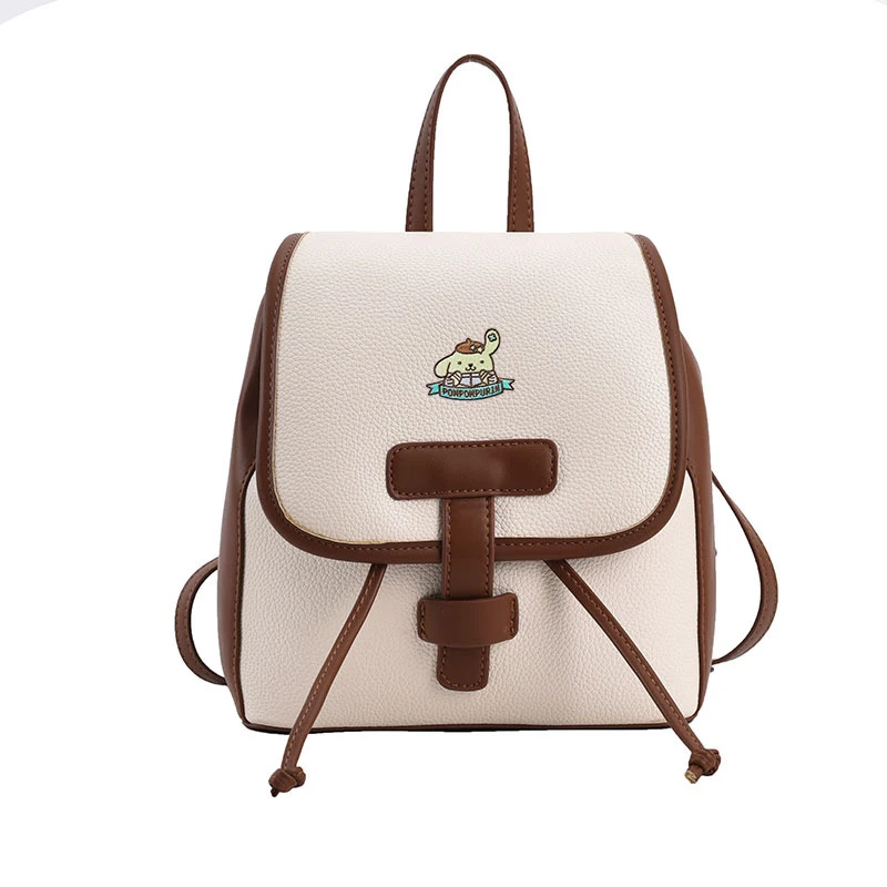 

Kawaii Sanrio Kuromi Cinnamorroll Backpack Travel Bag Cute My Melody Pompom Purin Cartoon Versatile Girl Simple Fashion Bag