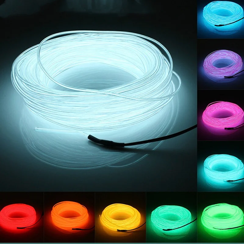 3V 5V 12V 2M/3M/5M Neon Light Dance Party Decor Light Neon LED lamp Flexible EL Wire Rope Tube Waterproof LED Strip