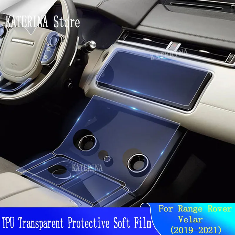 For Land Range Rover Velar 2019-2021Car Interior Center console Transparen TPU Protective film Anti-scratc Repair film Accessori
