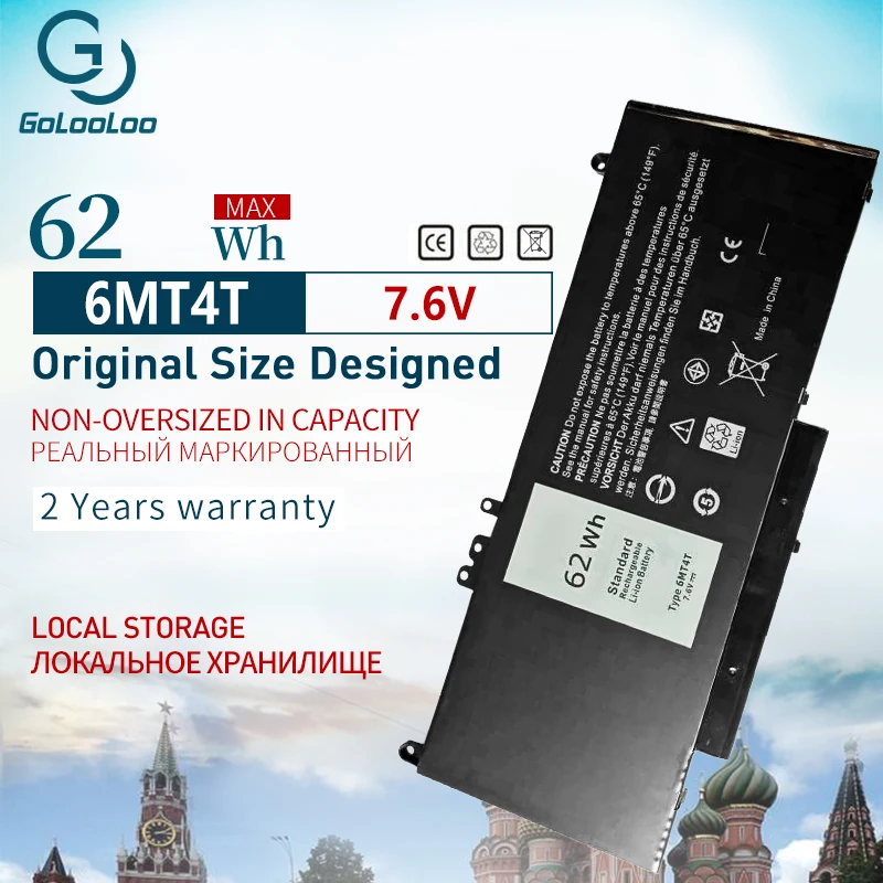 

Аккумулятор Golooloo для ноутбука Dell Latitude E5470 E5570, 7,6 В, 62 Вт/ч, 6MT4T, 15,6 дюйма, M3510, TXF9M, 79VRK, 07V69Y, 7V69Y