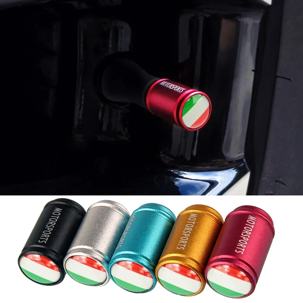 4 шт. колпачки для клапанов колес автомобиля с флагом Италии штока шин BMW Volkswagen Ford