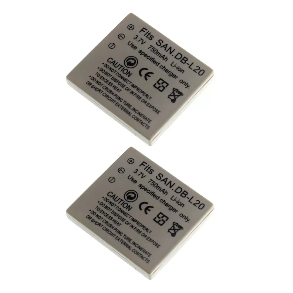 

NEW 2 x New Battery for Sanyo DB-L20 DBL20 Xacti VPC-C4V VCP-CG9 VPC-C1 DMX-C4(D)