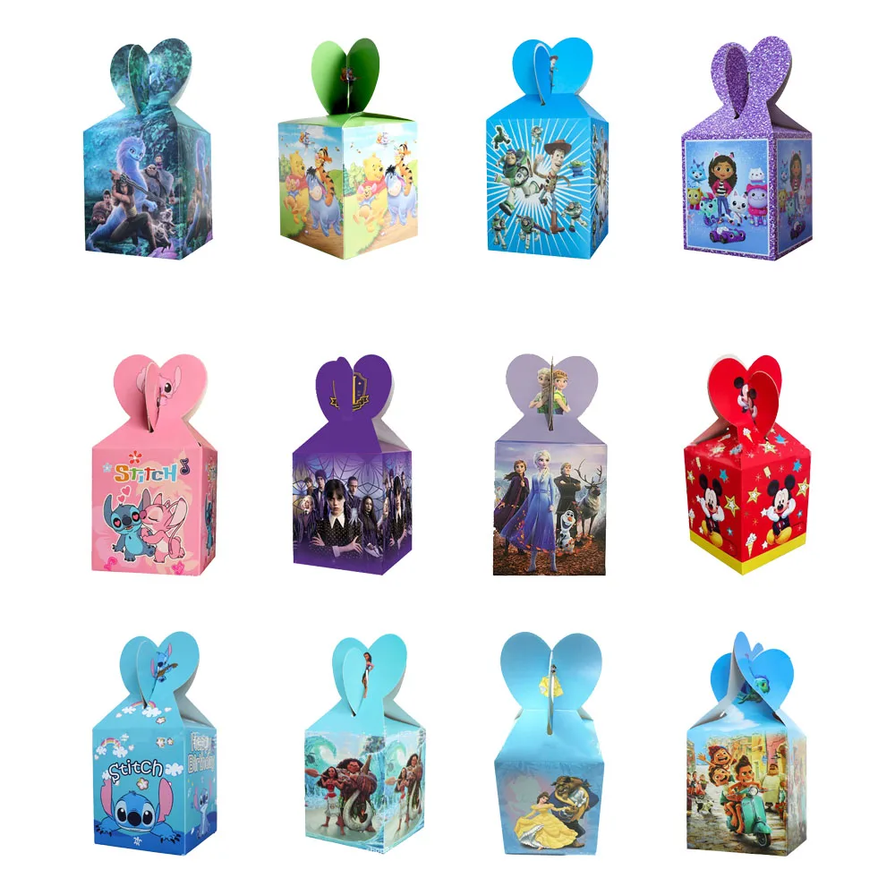 

Disney Princess Moana Beauty And the Beast LUCA Toy Story Frozen Pooh Bear Mickey Birthday Candy Box Party Decoration Supplies