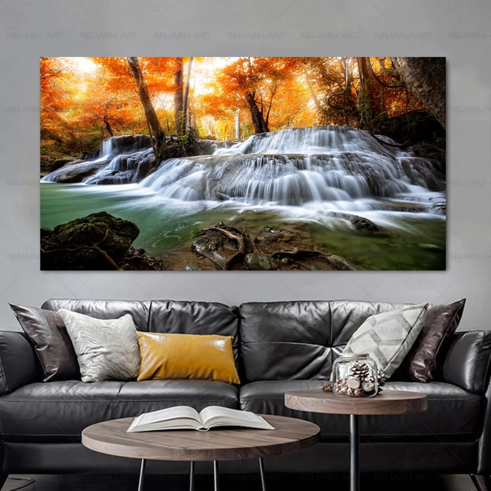 Настенная картина Водопад постер на холсте Современный домашний декор пейзаж