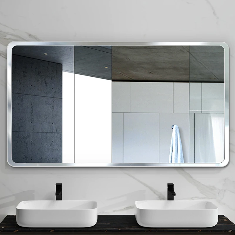 

Rectangle Glass Bathroom Mirror Wall Mounted Modern Unbreakable Bathroom Mirror Free Shipping Custom Espejo Indoor Supplies