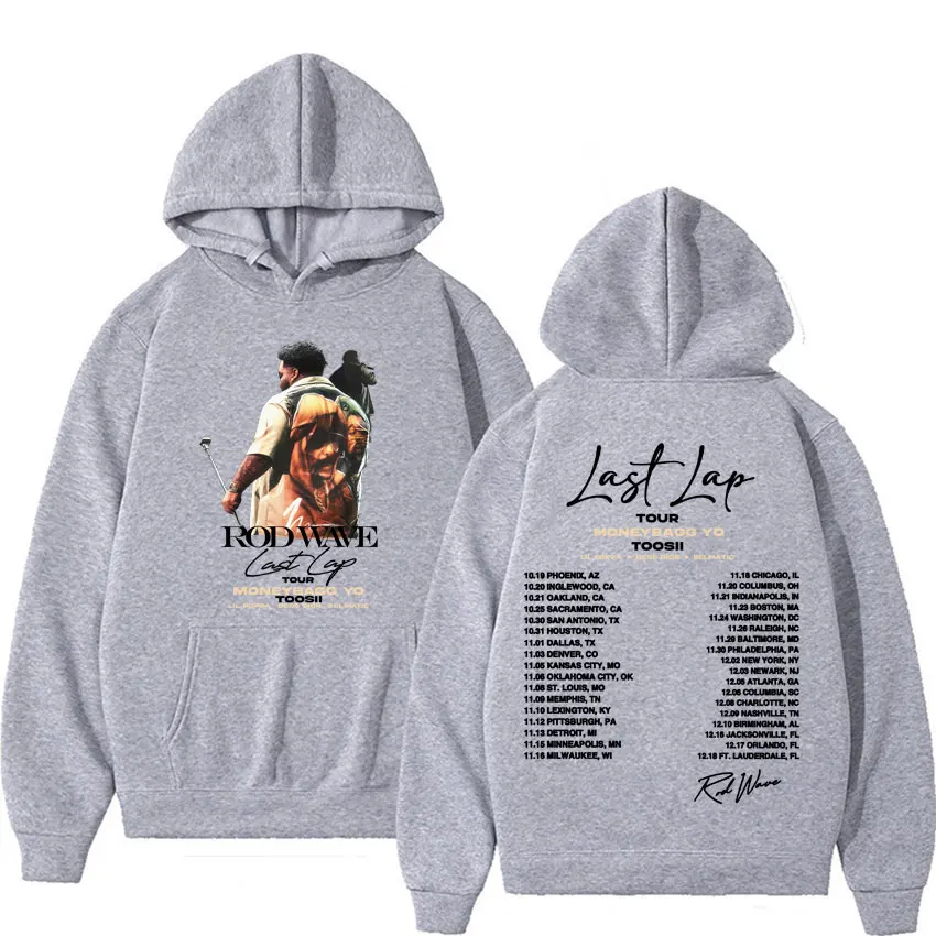 Rapper Rod Wave Last Lap Tour 2024 Double Sided Printed Hooded Men Women Harajuku Hip Hop Vintage High Quality Sweatshirt Hoodie