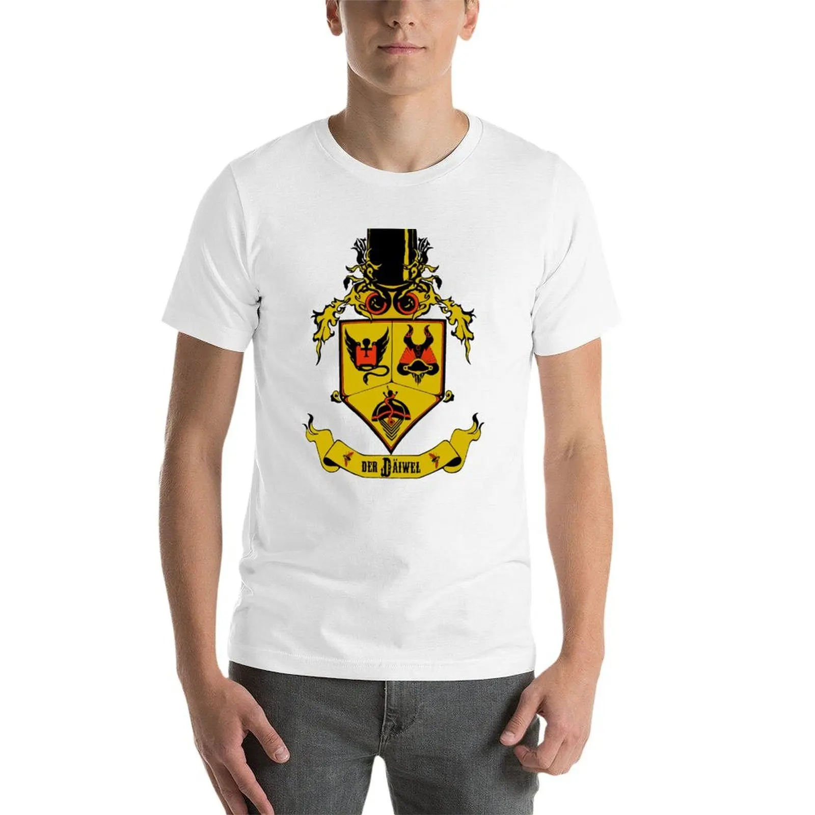 Фото Der D?iwel Crest Gold футболка для мужчин забавная мужская футболка с рисунком роскошная мужская футболка дизайнерская футболка №4