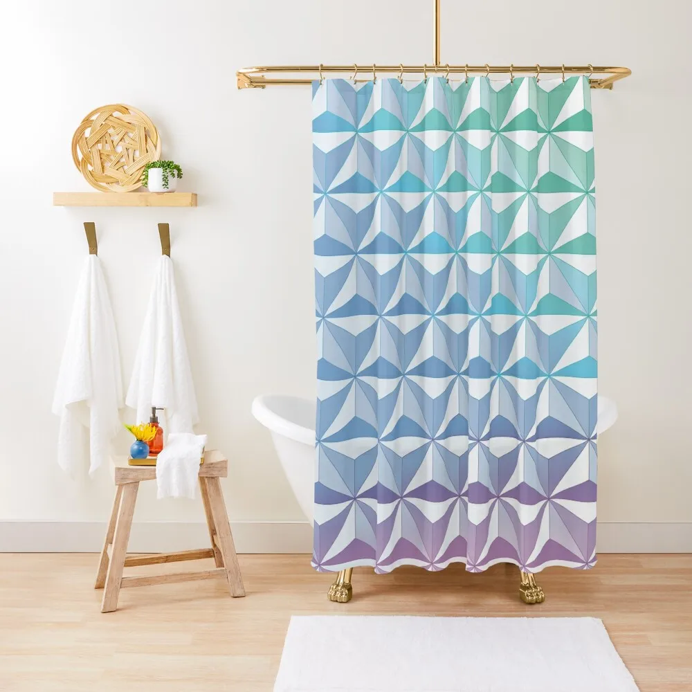 Геодезическая Сфера синяя занавеска для душа ванной комнаты водонепроницаемая