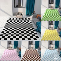 checkerboard plaid carpet moroccan living room bedroom non slip large rug household bedside decoration aesthetic home decor