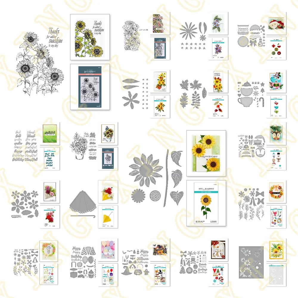 

Metal Cutting Dies Stencil Hot Foil Scrapbook Diary Decoration Stencil Embossing Template DIY Greeting Card Sunflower Serenade