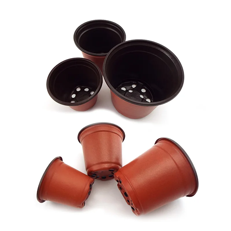 

Mini Plastic Round Flower Pot Holder Nursery Planter Grow Box Fall Resistant Tray for Home Garden Home Decor