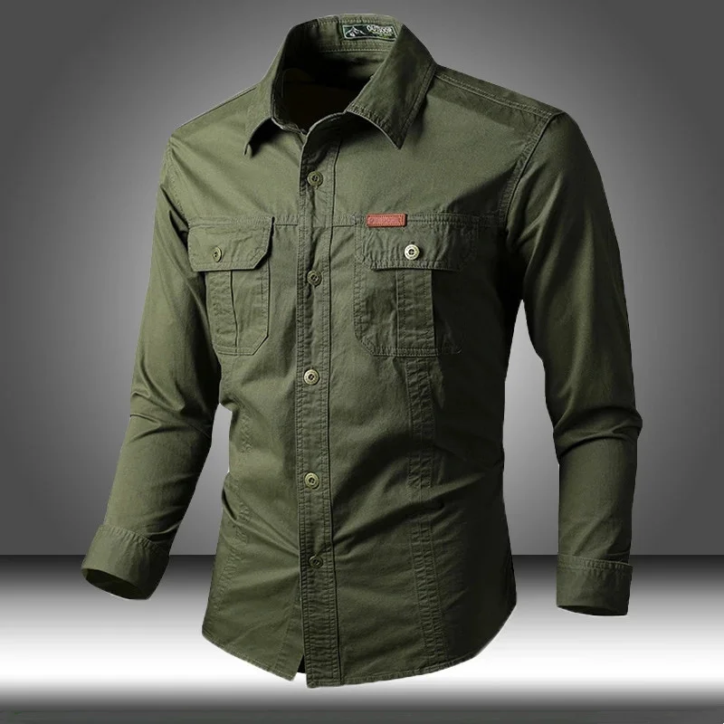 

Men's Spring Military Tactical Shirt Cotton Combat Army Shirts Male Autumn Long Sleeve Camisa Cargo Shirts Plus Size 5XL 6XL