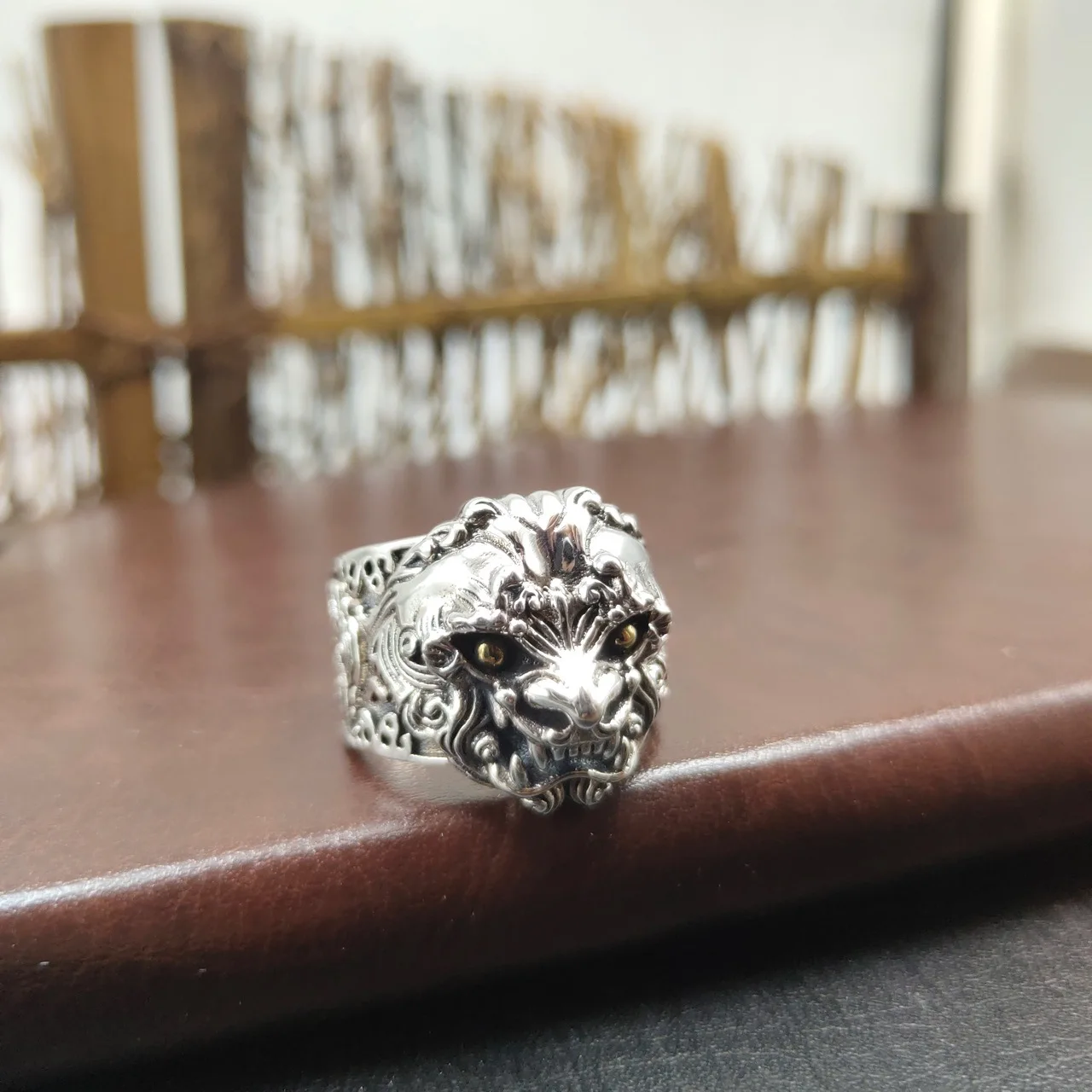 

Мужское Открытое кольцо Pixiu из серебра 925 пробы в стиле ретро, агрессивное кольцо из тайского серебра с персонализированным переводным указательным пальцем