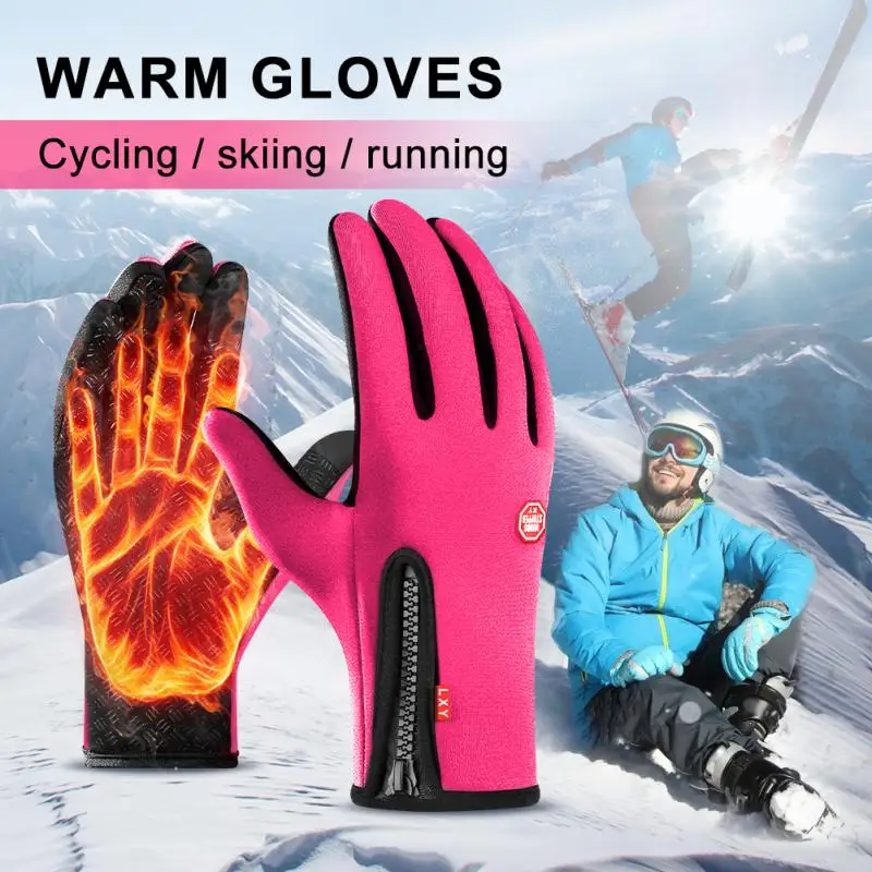

Hot Winter Gloves For Men Women Touchscreen Warm Outdoor Cycling Driving Motorcycle Cold Gloves Windproof Non-Slip Womens Gloves