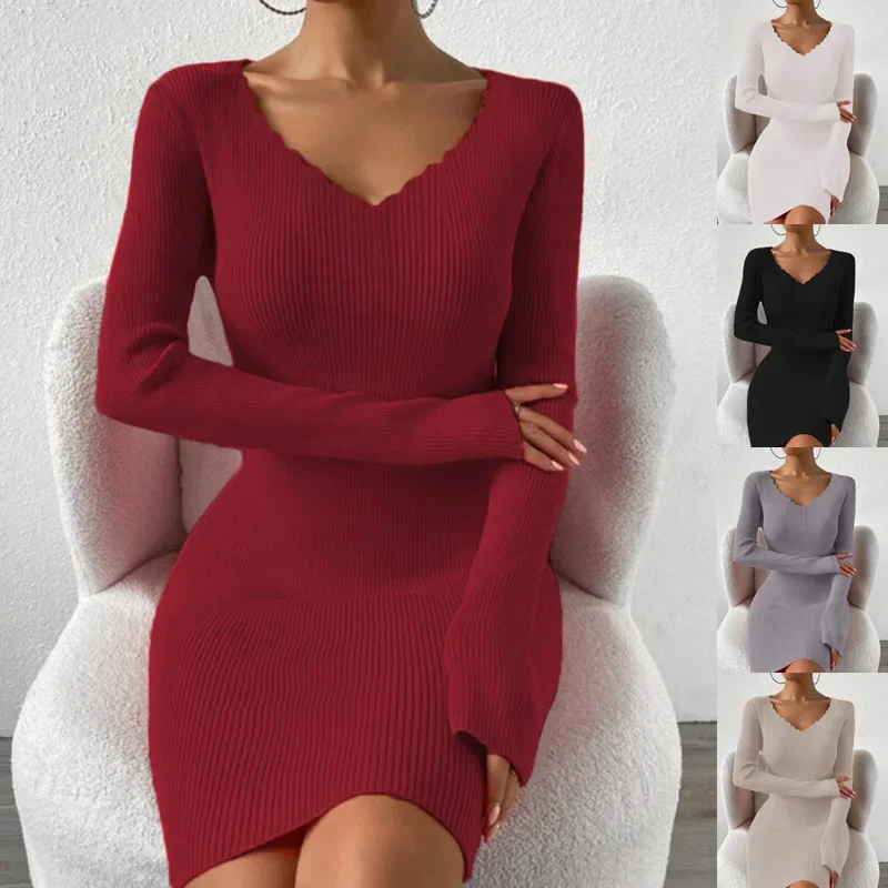 Новинка 2023 женская одежда независимая станция Amazon сексуальный вязаный свитер с