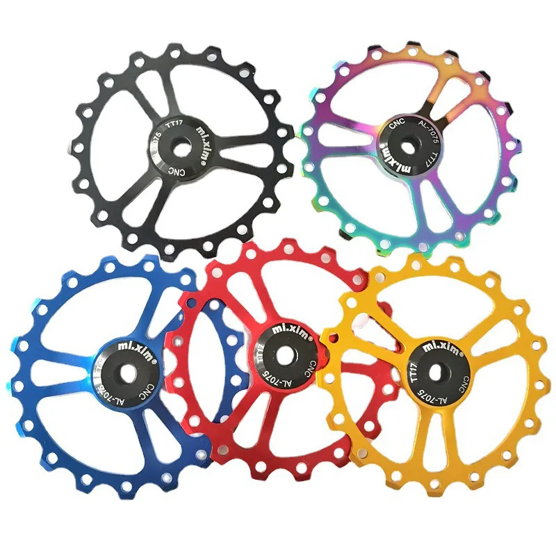 

Керамический шкив Mi.Xim для горного и шоссейного велосипеда mi c 17T, алюминиевый сплав, задний переключатель передач, подшипник Jockey, направляющ...