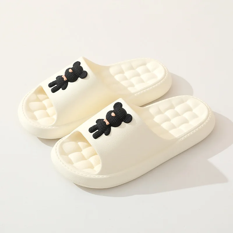 Soft EVA Indoor Slippers Women Men Non-Slip Bathroom Home Flip-Flops Thick Platform Cloud Sandals Summer Beach Shoes