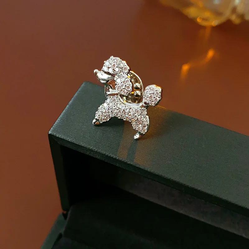 Креативный дизайн брошь в виде собаки добермана легкая роскошная с цирконом