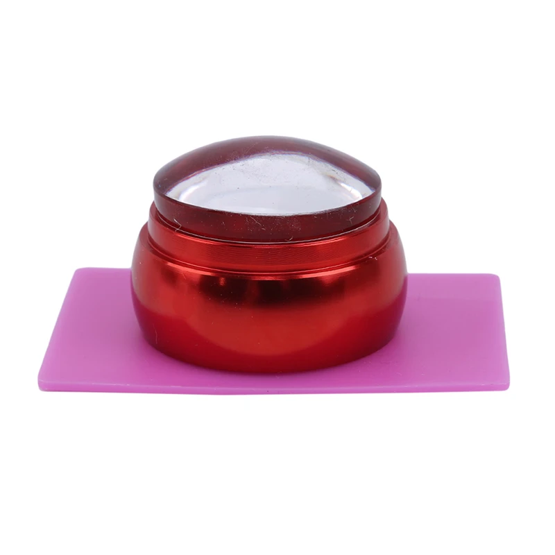 

1Set Jelly Nail Art Stamp Stamping Silicone Metal Handle Scraper With Cap Plate Printing Tools Manicure Kit Set Nail Accessories