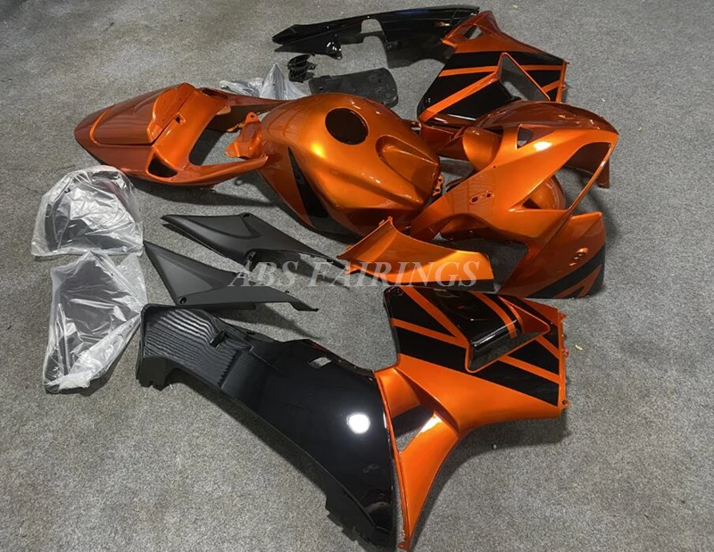 

4 подарка, новый комплект обтекателей для мотоцикла из АБС-пластика, подходит для HONDA CBR600RR F5 2005 2006 05 06, оранжевый, черный