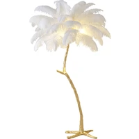 all copper feather floor lamp living room bedroom bedside lamp ostrich feather floor desk lamp