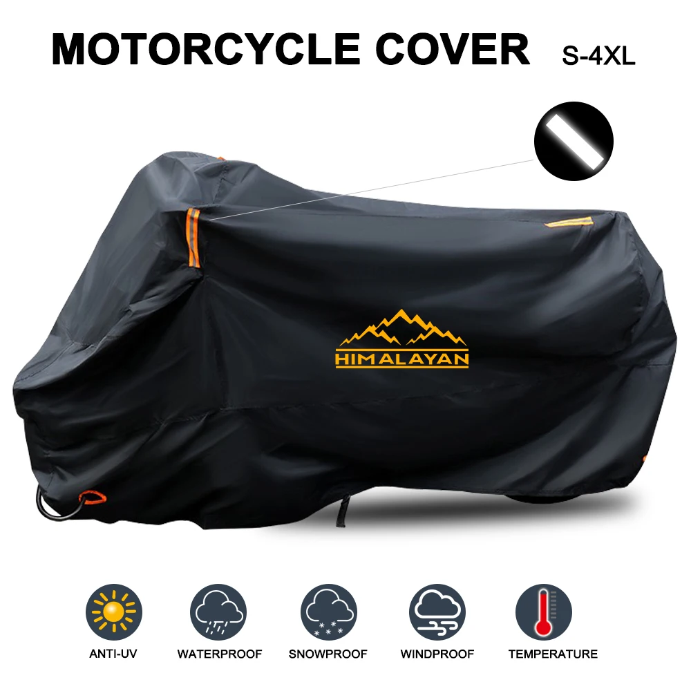 Фото Чехол для мотоцикла Royal Enfield Himalayan 450, водонепроницаемый уличный всесезонный пылезащитный УФ-защитный чехол для скутера, мотоцикла, дождевик №1
