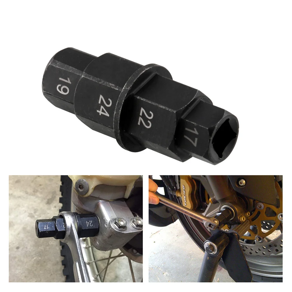 

Hex Axle Tool for Motorcycle Front Axle Wheel Axle Spindle Tool 17/19/22/24 mm made Of sturdy chrome-molybdenum steel