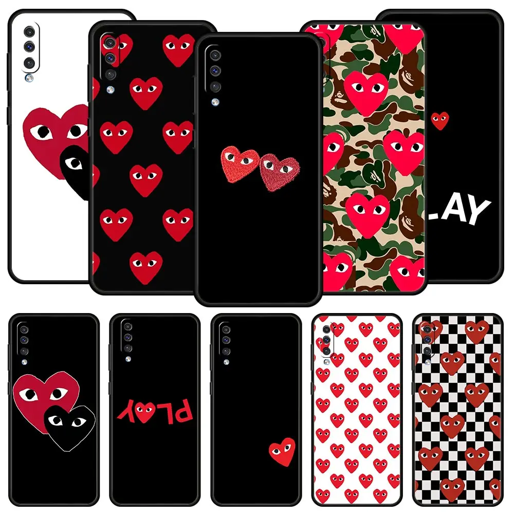 

Play Heart Comme D-Des Garcons Phone Case for Samsung Galaxy A50 A70 A30s A20s A10s A6 A7 A8 A9 Note 8 9 10 Plus 20 Ultra Cover