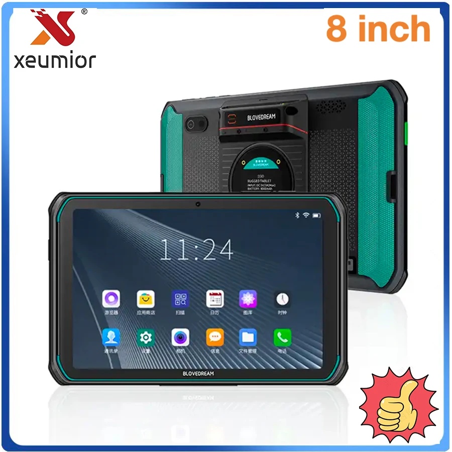 8-дюймовый сенсорный дисплей Промышленный КПК 4G Android Прочный планшет 1D 2D сканер