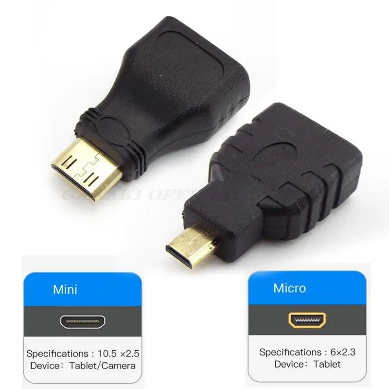  Extension Cable Adapter Male to Female Converter Micro Mini HDMI-compatible Connector for HDTV 1080p HD TV Camcorder