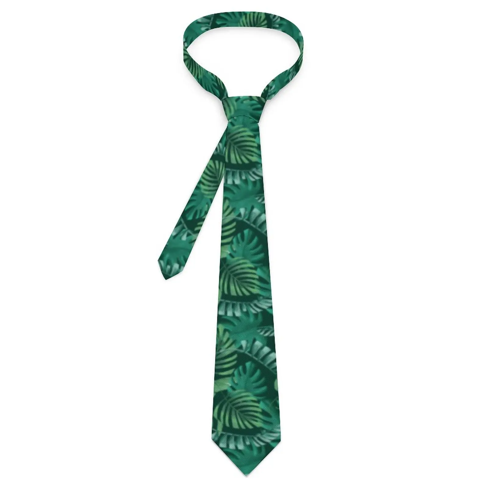 

Галстук с тропическим принтом листьев, галстук с рисунком пальмовых листьев, ретро повседневный галстук-воротник для мужчин и женщин, деловой ГАЛСТУК