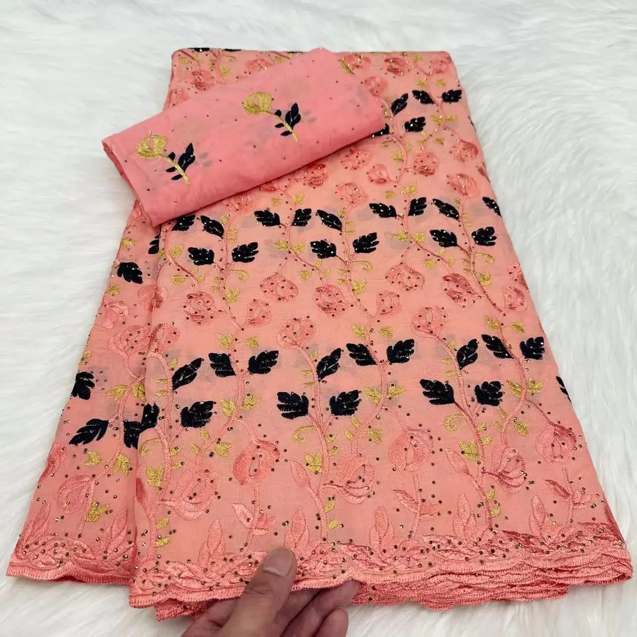 5 + 2 ярда черная австрийская кружевная ткань Brode 2024 высококачественная хлопковая