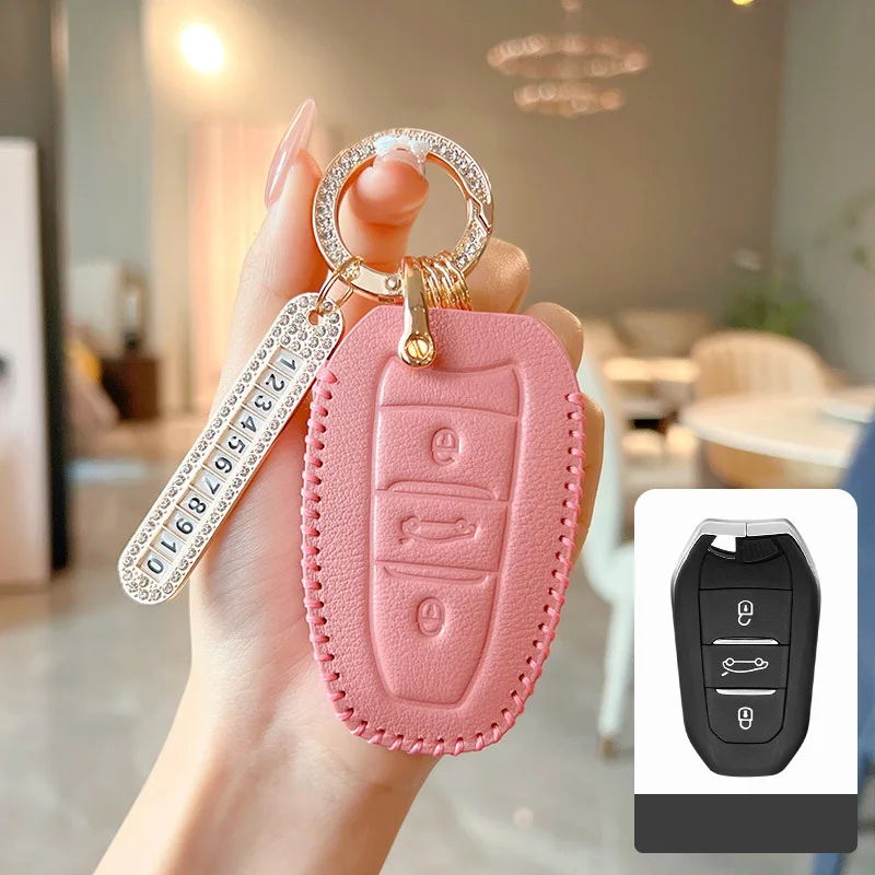 

Lady Use Pink Car Key Case Cover for Peugeot 208 2008 308 3008 408 508 107 301 Citroen C4 CACTUS C5 DS4 DS5