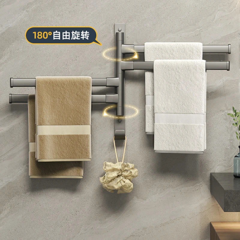 Серая вращающаяся вешалка для полотенец Space Aluminium Gun без перфорации отличное