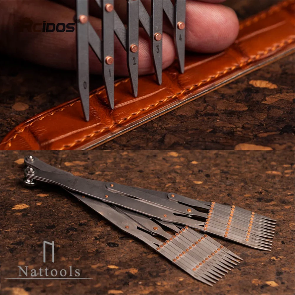 

RCIDOS Nattools Stainless Steel Equal-distance Ruler,DIY Leather Watch Belt Making Tools Positioning Auxiliary Ruler,1pcs price