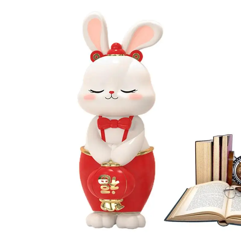 

Year Of The Rabbit Ornament Cute Bunny Car Ornaments Rabbit Ornament For Spring Festival Bunny Figurines With Different Facial