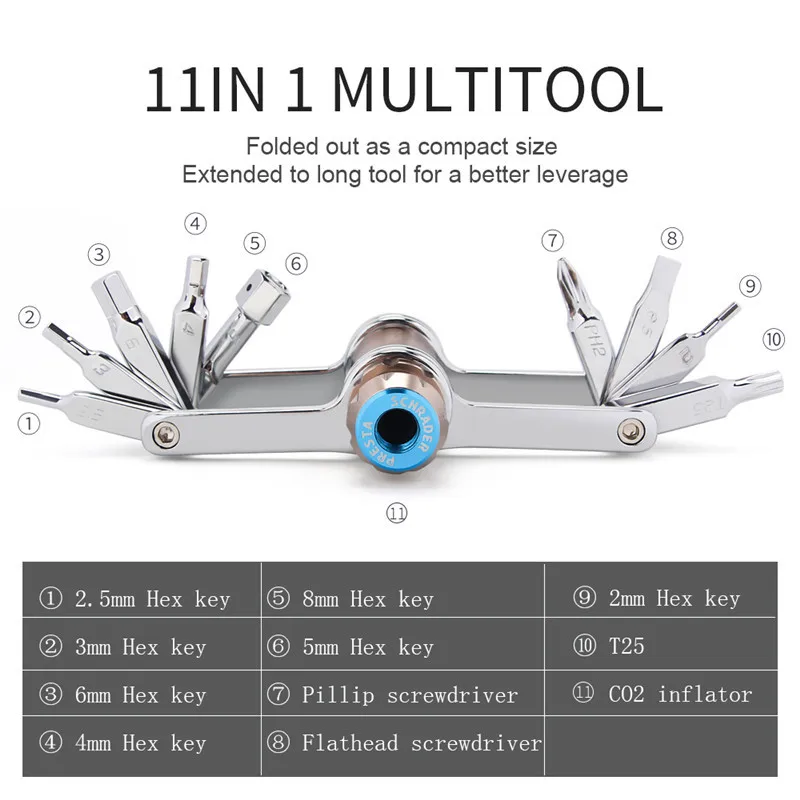11 наборов многофункциональных велосипедных инструментов шестигранный ключ для