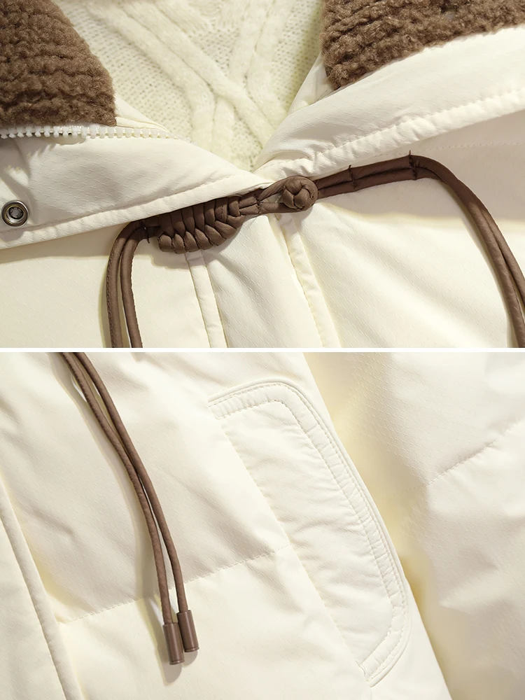 Пуховик с карманами женский свободный пуховик воротником-стойкой новинка зимы