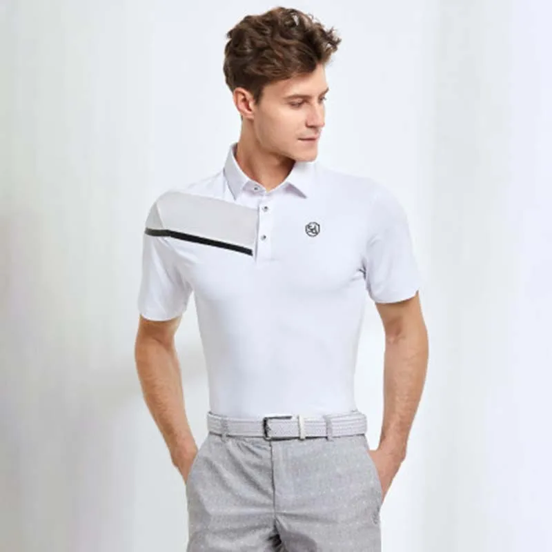 2023 Golf Short-sleeved Men's T-shirt Polo Shirt Stretch Breathable Slim Casual Men's Outdoor Sportswear Quick-drying Men's Top
