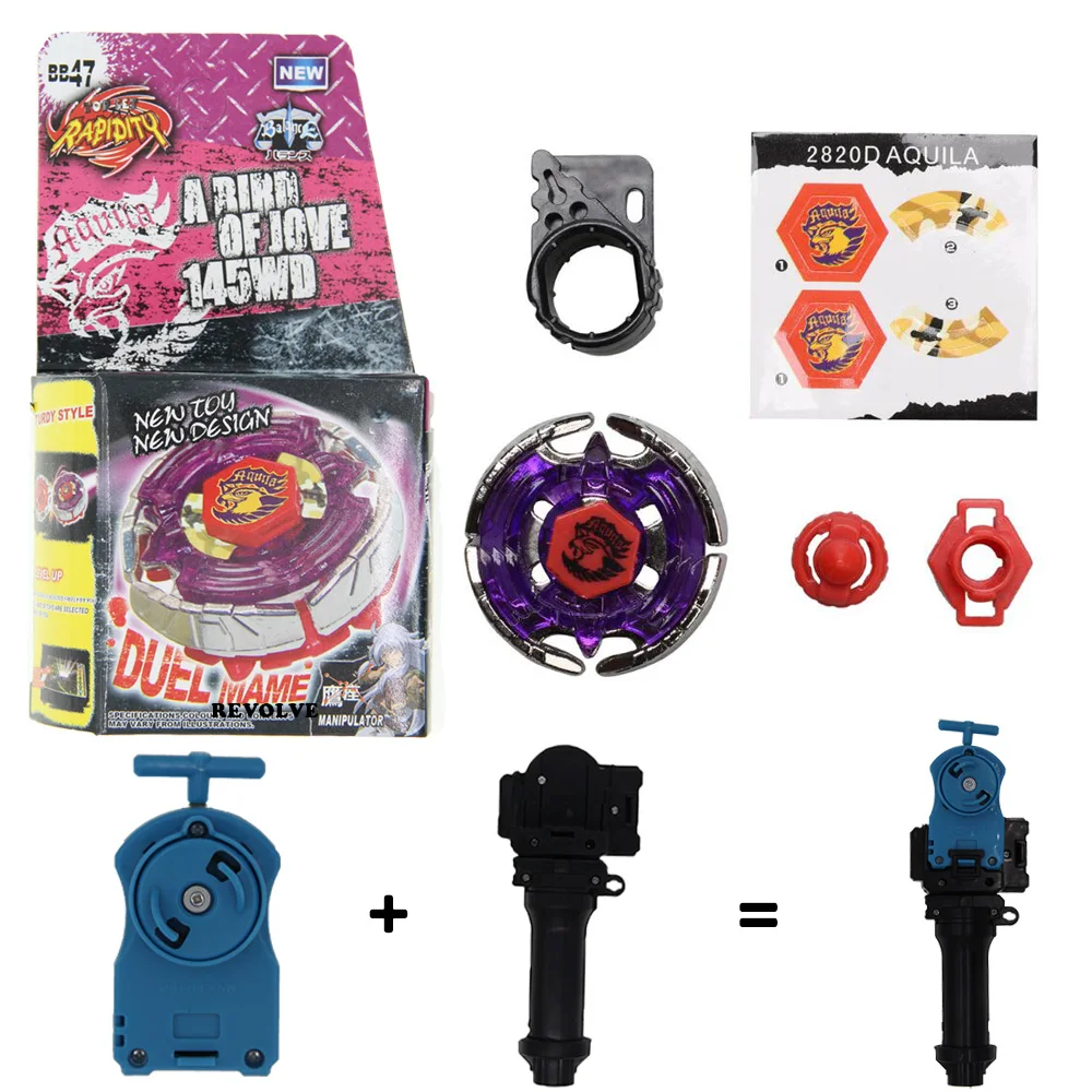 Фото B-X TOUPIE BURST BEYBLADE wyvron Lightning L-Drago 100HF BB43 с рукояткой + синяя леска для запуска №2
